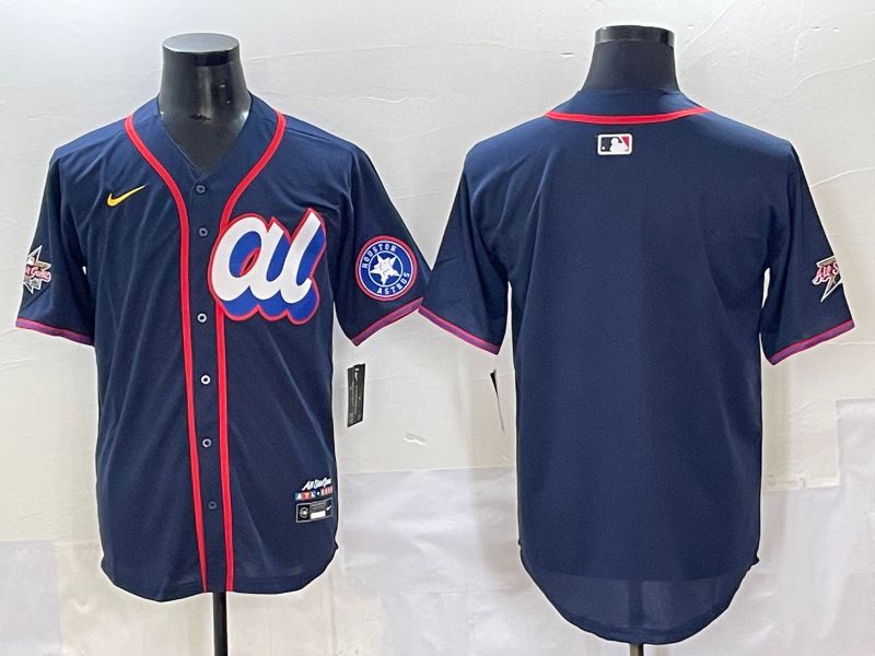 Men 2025 Houston Astros Blank Drak Blue All star Nike MLB Jersey style 2